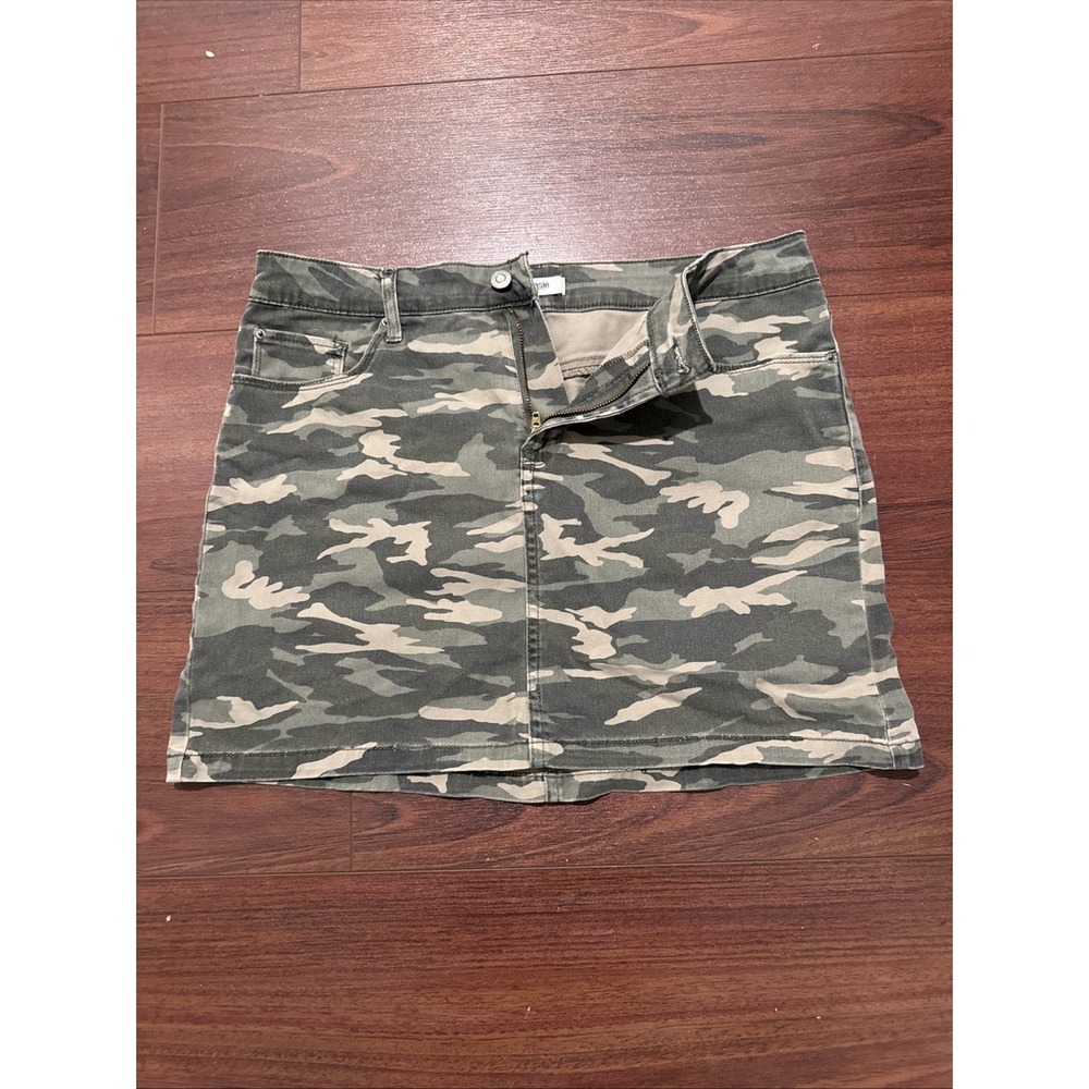 Kensie Jeans Womens 8 29 Mini Skirt Military Camouflage Army Green Stretch 0578